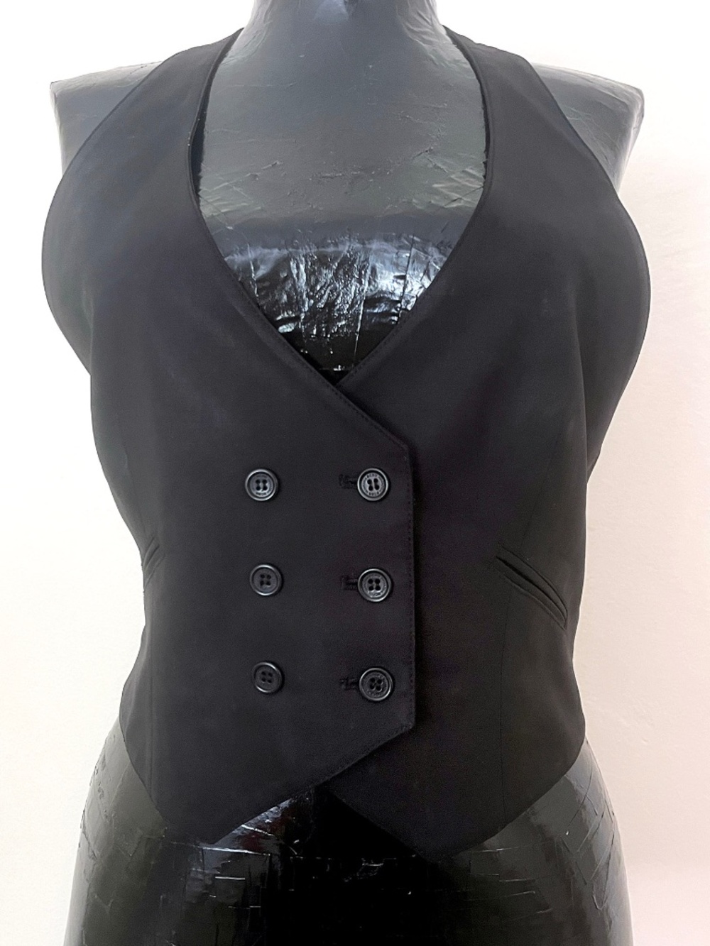 BCBGMAXAZRIA Black Halter Vest